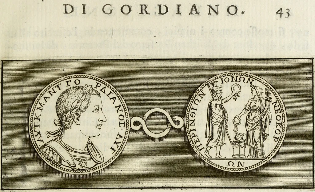 An illustration from Scelta de medaglioni piu rari nella bibliotheca dell' eminentiss. et reverendiss. principe il signor cardinale Gasparo Carpegna, vicario di Nostro Signore, 1679, leaf 48