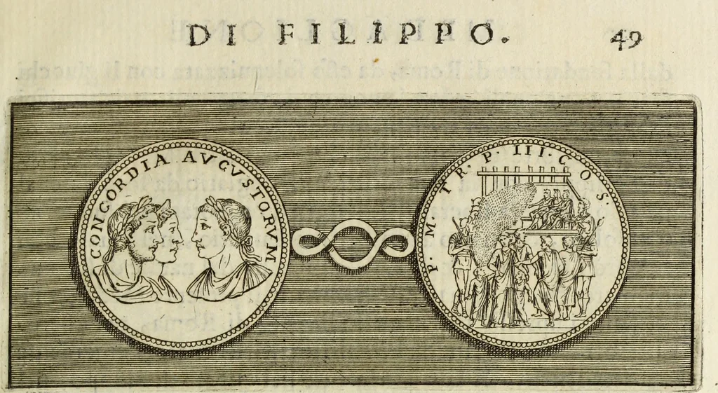 An illustration from Scelta de medaglioni piu rari nella bibliotheca dell' eminentiss. et reverendiss. principe il signor cardinale Gasparo Carpegna, vicario di Nostro Signore, 1679, leaf 54
