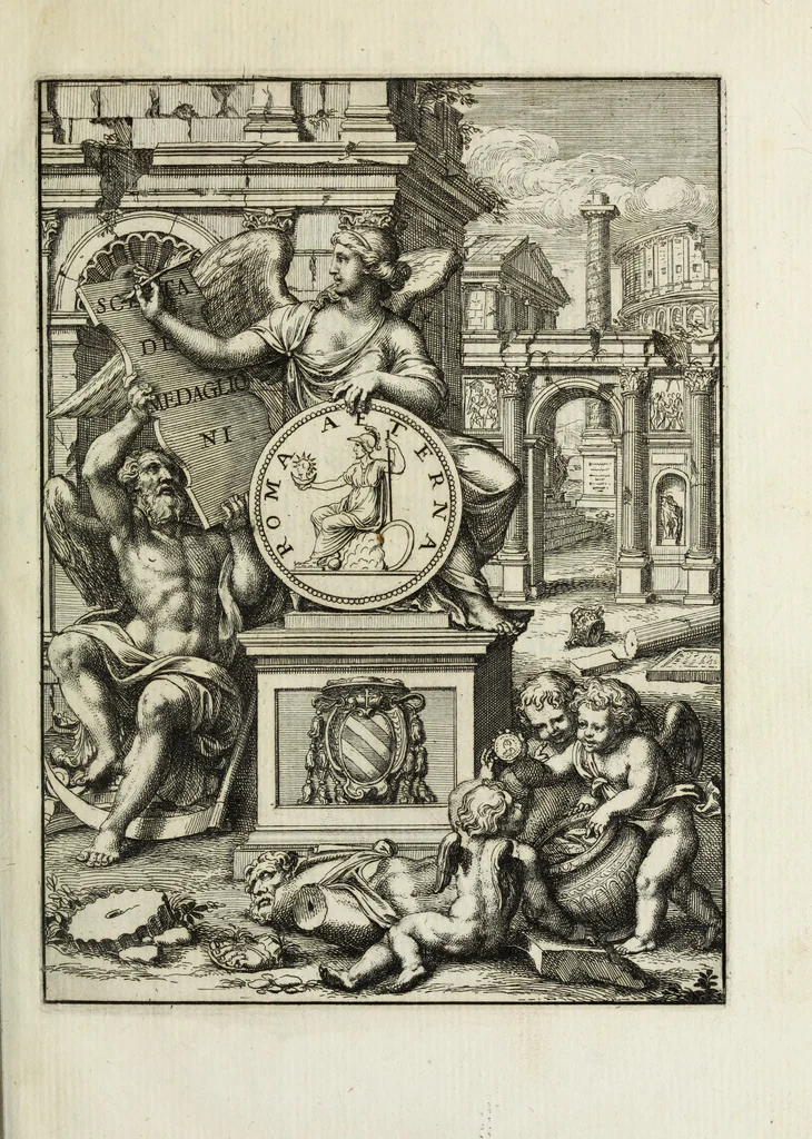 An illustration from Scelta de medaglioni piu rari nella bibliotheca dell' eminentiss. et reverendiss. principe il signor cardinale Gasparo Carpegna, vicario di Nostro Signore, 1679, leaf 6