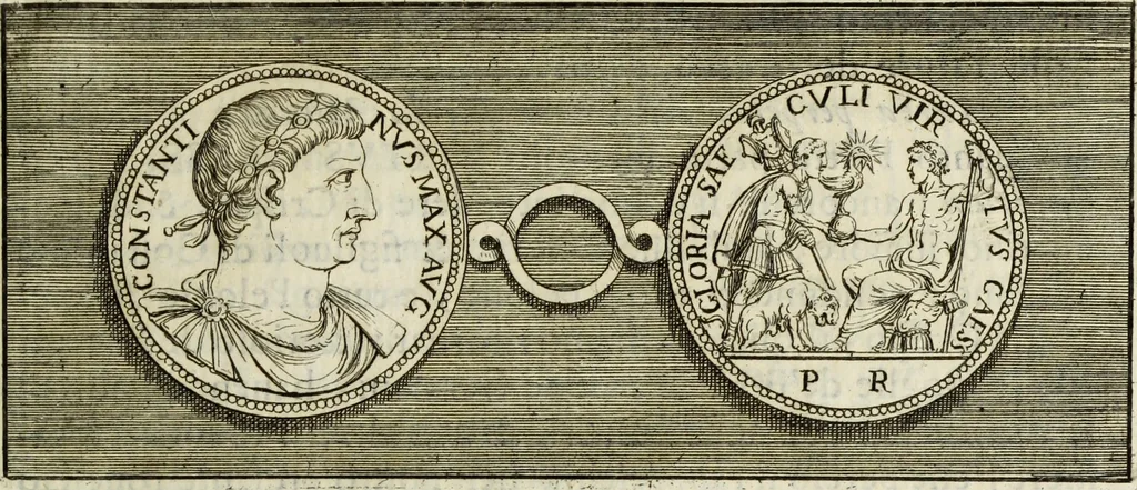 An illustration from Scelta de medaglioni piu rari nella bibliotheca dell' eminentiss. et reverendiss. principe il signor cardinale Gasparo Carpegna, vicario di Nostro Signore, 1679, leaf 66