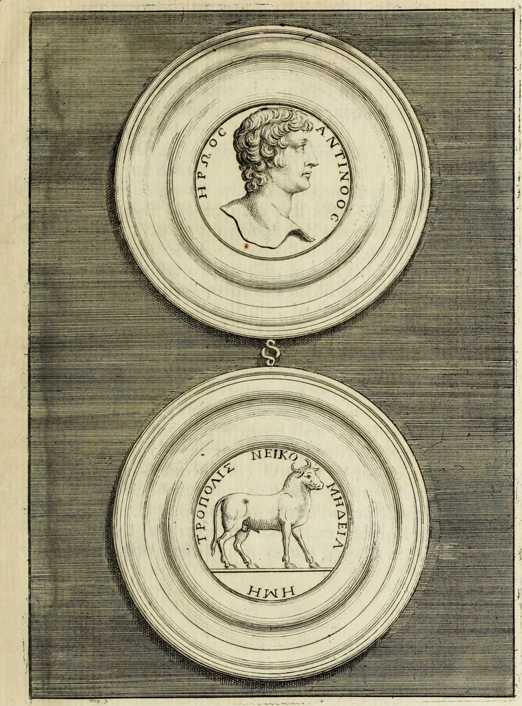 An illustration from Scelta de medaglioni piu rari nella bibliotheca dell' eminentiss. et reverendiss. principe il signor cardinale Gasparo Carpegna, vicario di Nostro Signore, 1679, leaf 74