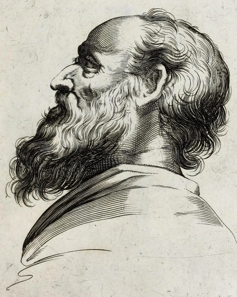 An illustration from Scelta di disegni del Caracci, Parmegiani et di Guido Reni, 1660, leaf 37