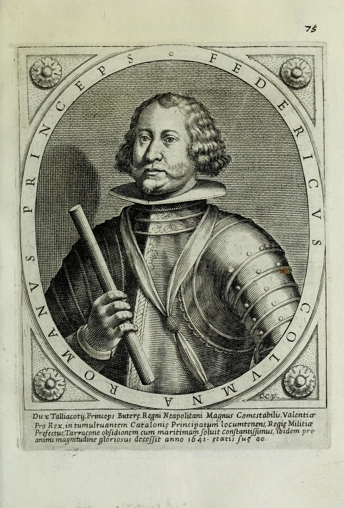 An illustration from Scena d'huomeni illustri d'Europa, 1658, leaf 103