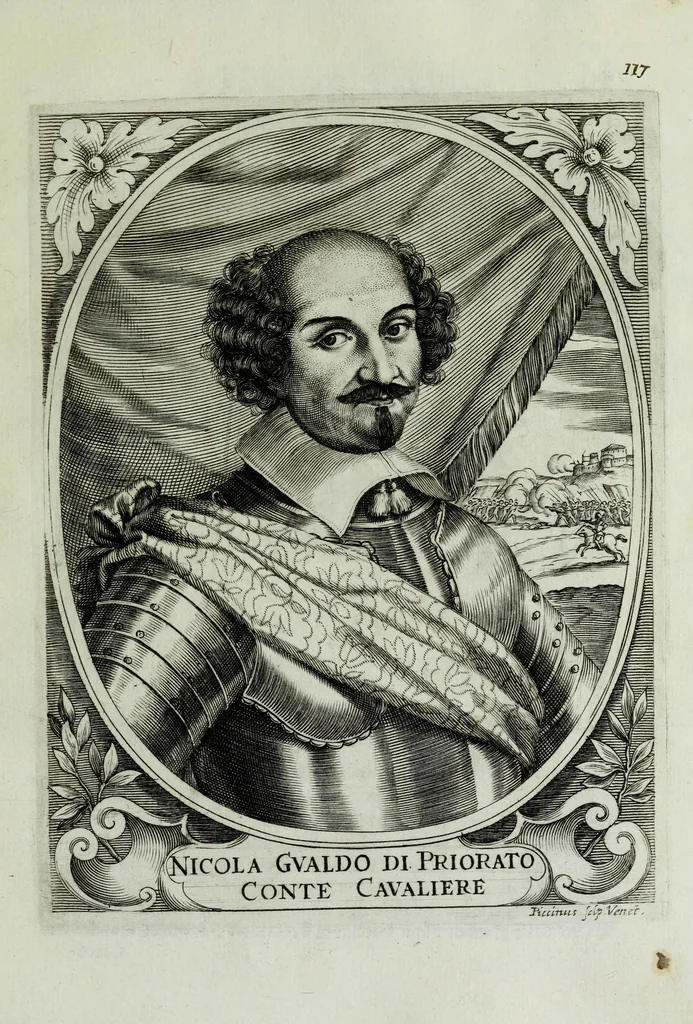 An illustration from Scena d'huomeni illustri d'Europa, 1658, leaf 145