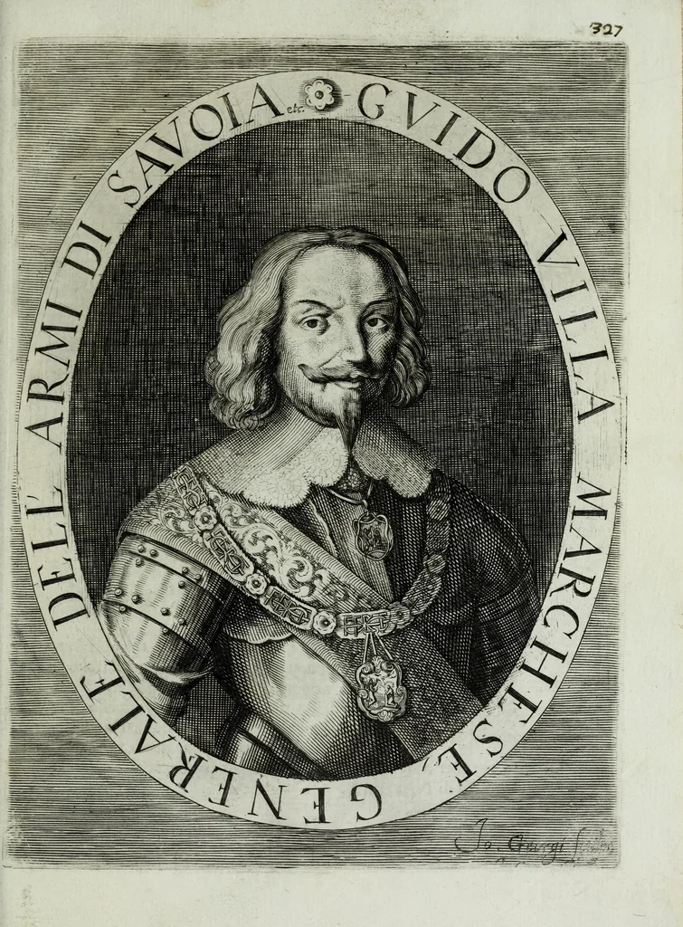 An illustration from Scena d'huomeni illustri d'Europa, 1658, leaf 355