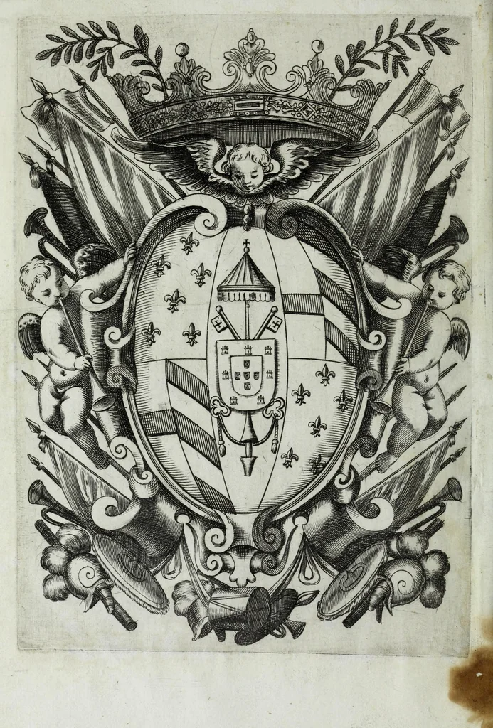An illustration from Scena d'huomeni illustri d'Europa, 1658, leaf 6