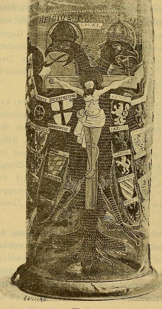 An illustration from Schlesische gläser. Eine studie über die schlesische Glasindustrie früherer Zeit, nebst einem Beschreibenden Katalog der Gläsersammlung des Museums Schlesischer Altertümer zu Breslau, 1891, leaf 112