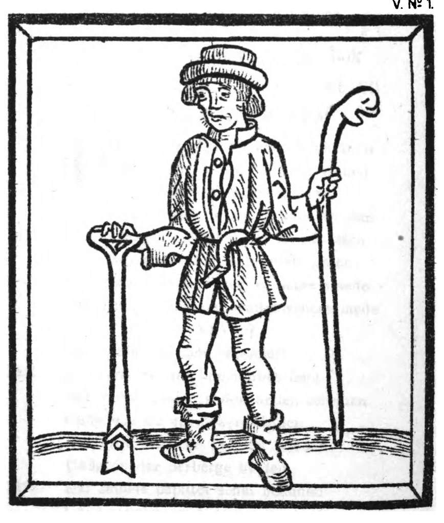 An illustration from Meister Stephans Schachbuch. Ein mittelniederdeutsches Gedicht des vierzehnten Jahrhunderts. Theil I: Text, 1889, leaf 109