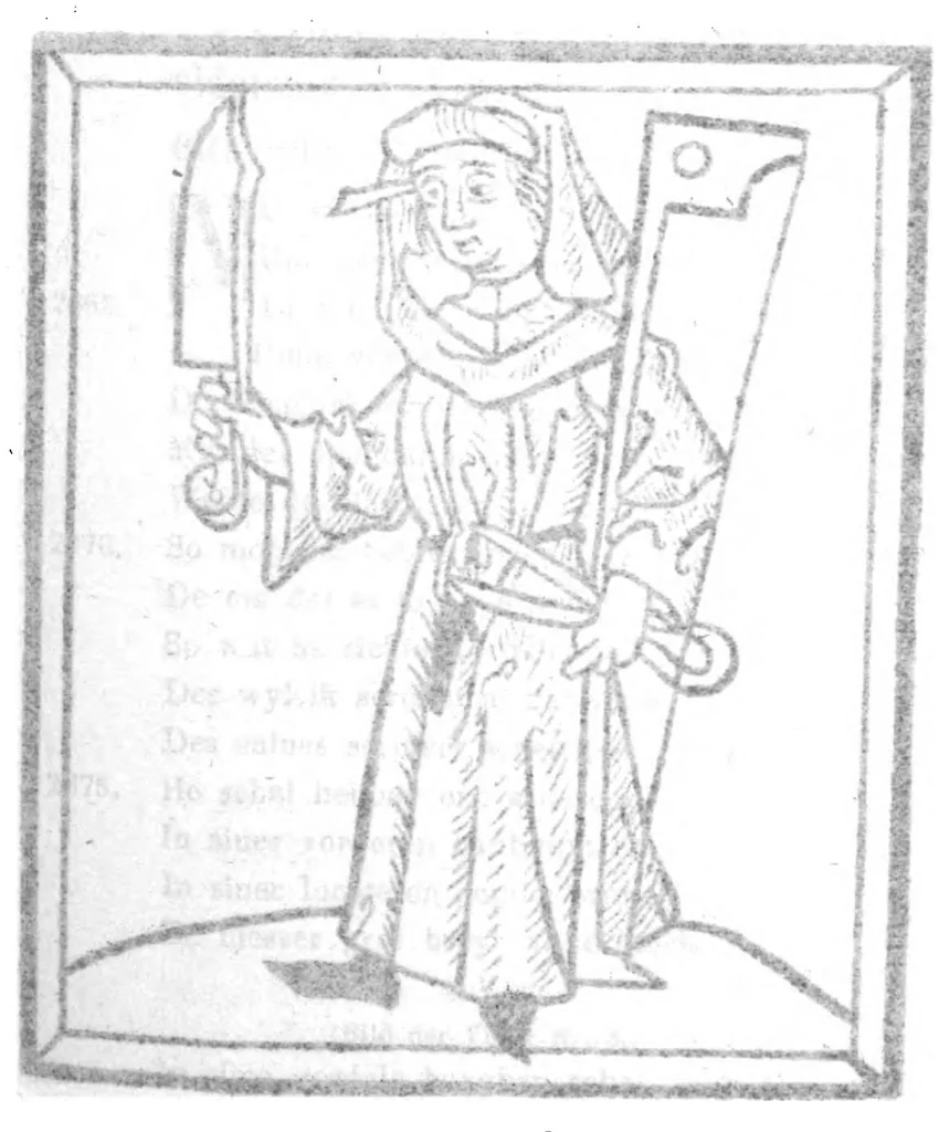 An illustration from Meister Stephans Schachbuch. Ein mittelniederdeutsches Gedicht des vierzehnten Jahrhunderts. Theil I: Text, 1889, leaf 126