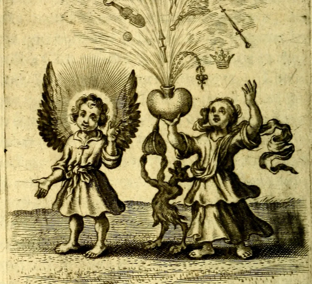 An illustration from Schola cordis siue aversi à deo cordis ac eumdem reductio, et instructio .., 1663, leaf 135