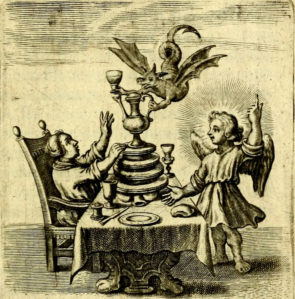 An illustration from Schola cordis siue aversi à deo cordis ac eumdem reductio, et instructio .., 1663, leaf 144