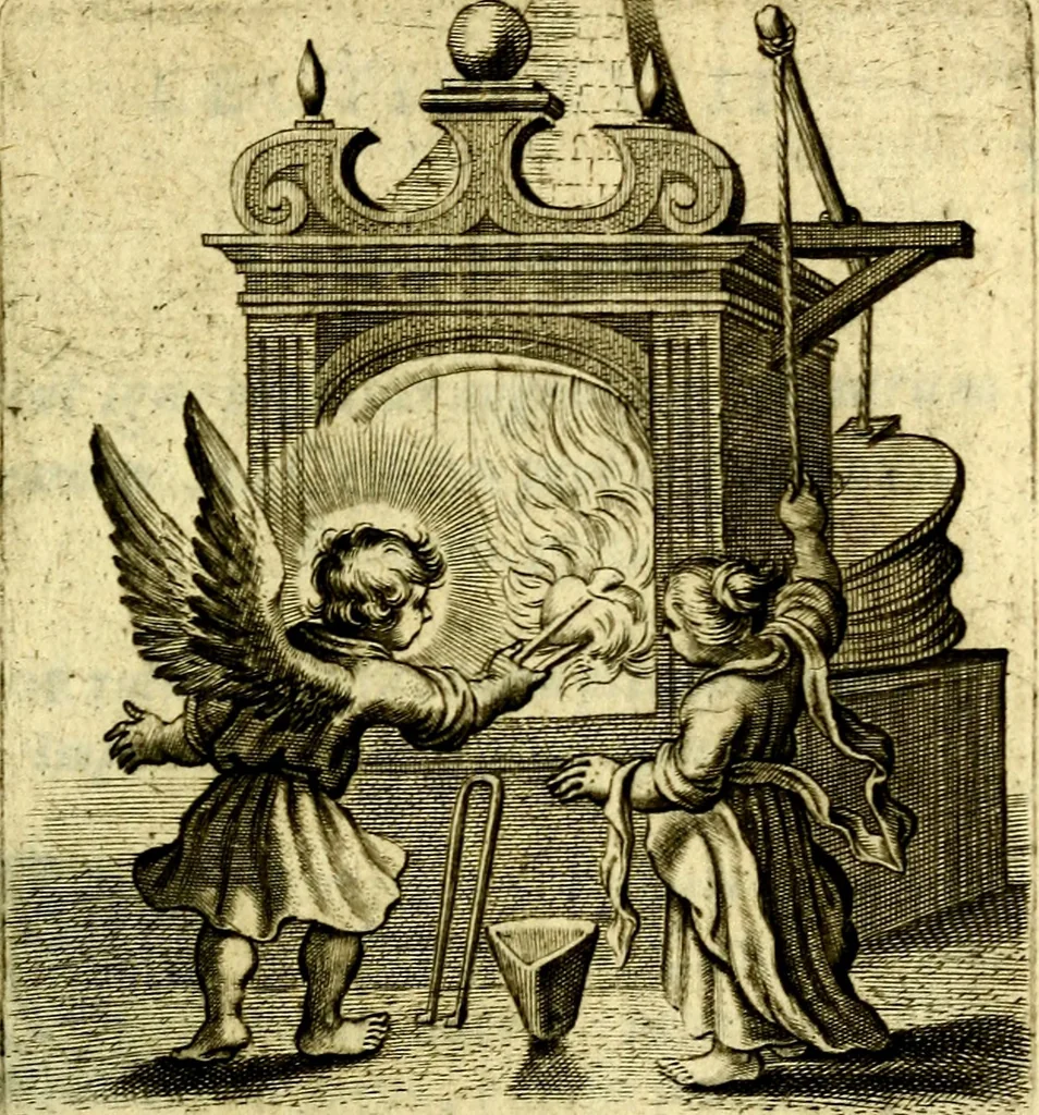 An illustration from Schola cordis siue aversi à deo cordis ac eumdem reductio, et instructio .., 1663, leaf 316