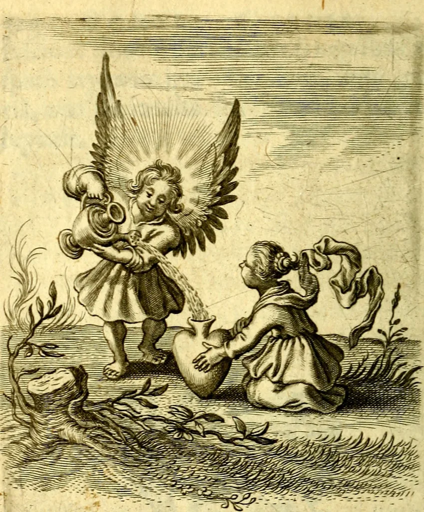 An illustration from Schola cordis siue aversi à deo cordis ac eumdem reductio, et instructio .., 1663, leaf 413