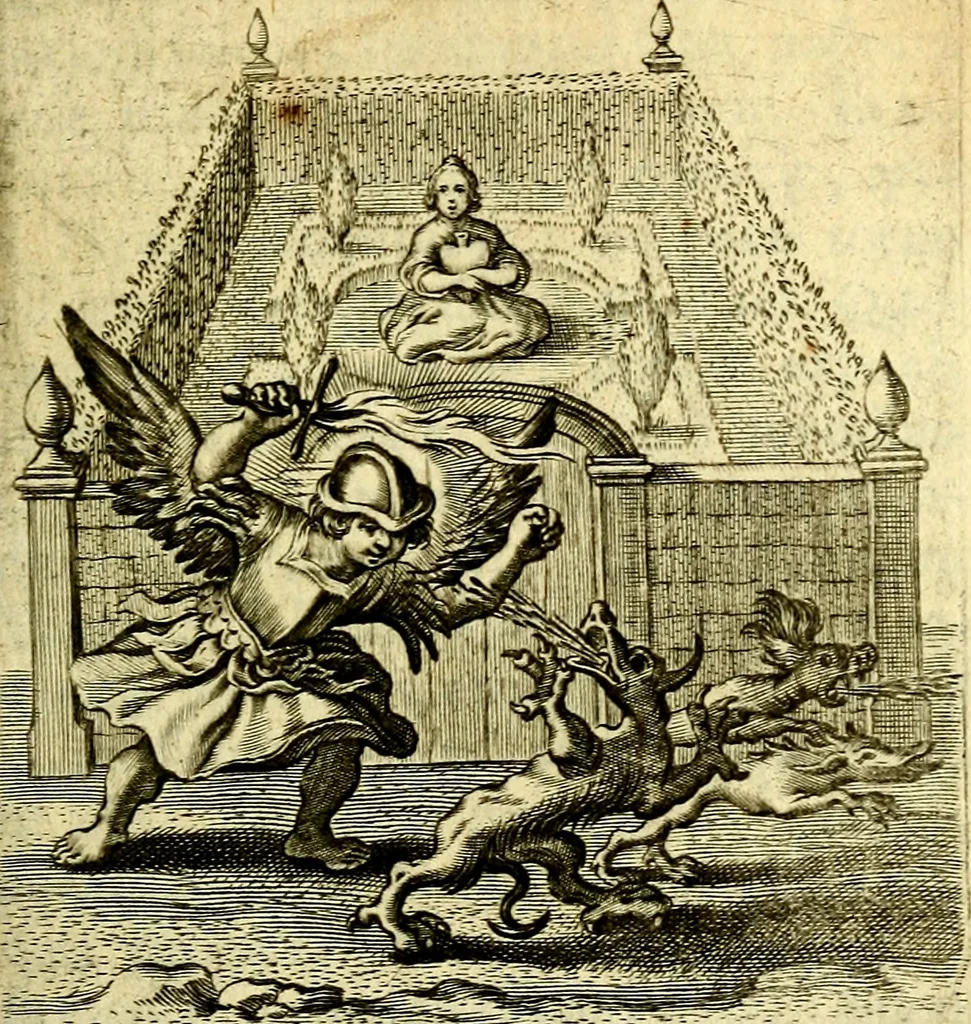 An illustration from Schola cordis siue aversi à deo cordis ac eumdem reductio, et instructio .., 1663, leaf 430
