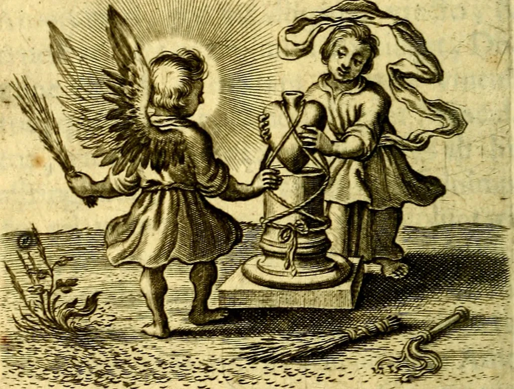 An illustration from Schola cordis siue aversi à deo cordis ac eumdem reductio, et instructio .., 1663, leaf 585
