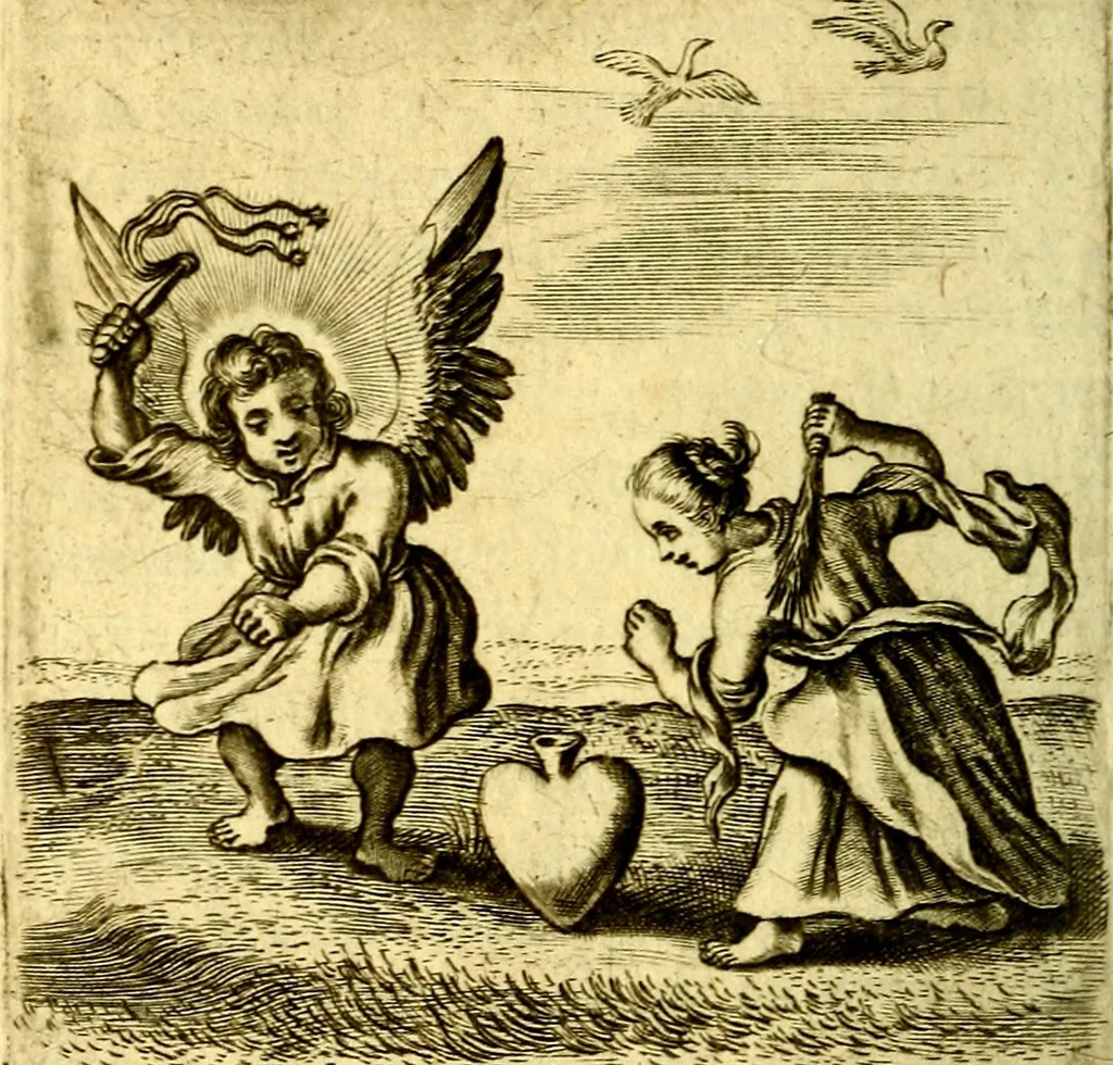 An illustration from Schola cordis siue aversi à deo cordis ac eumdem reductio, et instructio .., 1663, leaf 591