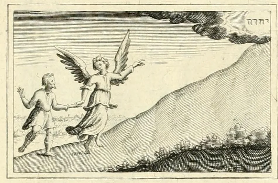 An illustration from Schöne ausserlesene sin[n]reiche Figuren auch Gleichnussen Erkläringen Gebettlein vnd hohe Lehr[n] : zum Theil auss heiliger Schrifft wie auch zum Theil auss der alten Christlichen Kirchen Lehrer[n] Schrifften gezogen vnd in Teutsche Reimen verfasst, leaf 57