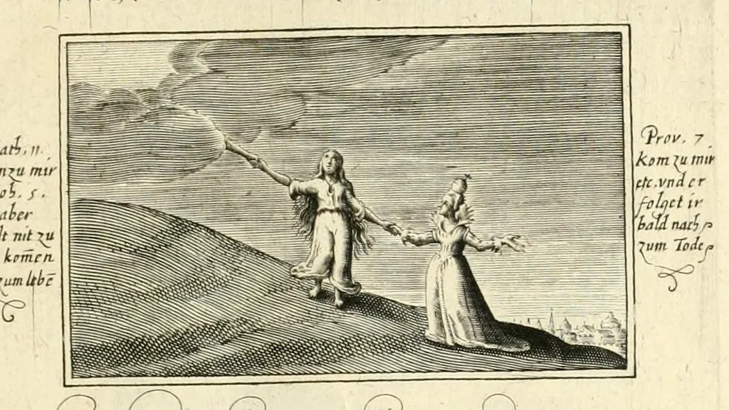 An illustration from Schöne ausserlesene sin[n]reiche Figuren auch Gleichnussen Erkläringen Gebettlein vnd hohe Lehr[n] : zum Theil auss heiliger Schrifft wie auch zum Theil auss der alten Christlichen Kirchen Lehrer[n] Schrifften gezogen vnd in Teutsche Reimen verfasst, leaf 89