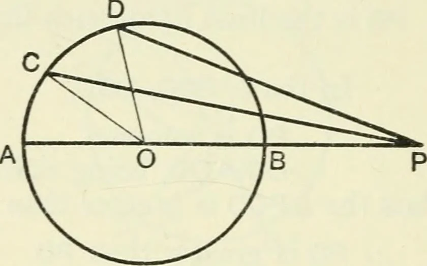 An illustration from A school geometry. containing the substance of Euclid books II anfd III and part of book IV, 1917, leaf 39