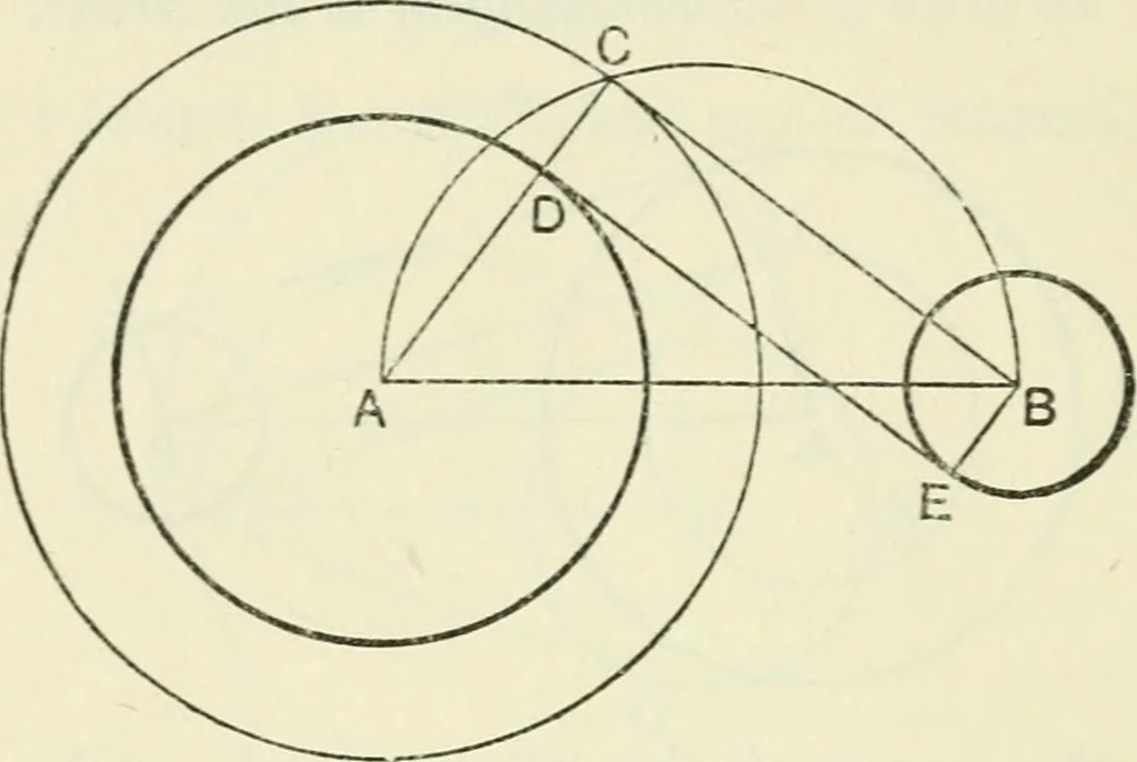 An illustration from A school geometry. containing the substance of Euclid books II anfd III and part of book IV, 1917, leaf 69