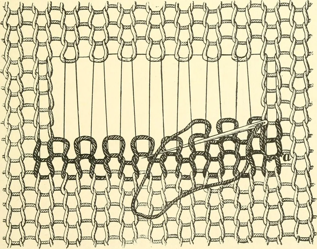 An illustration from School needlework; a book written for the beginner of any age and in any school, 1922, leaf 102