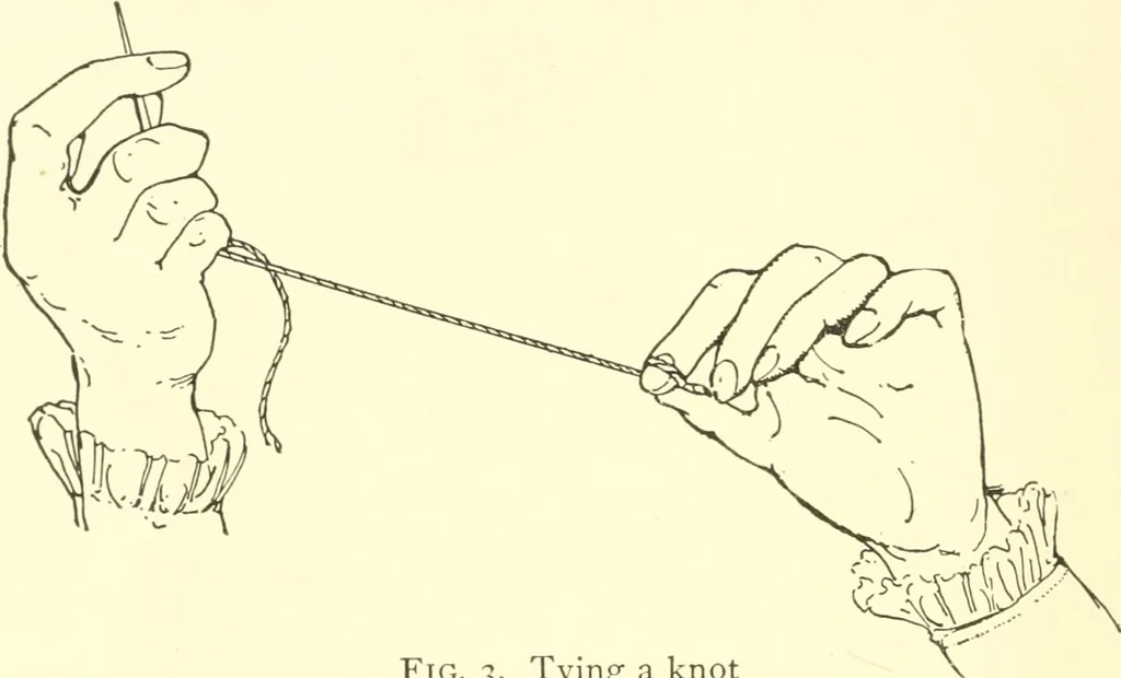 An illustration from School needlework; a book written for the beginner of any age and in any school, 1922, leaf 17