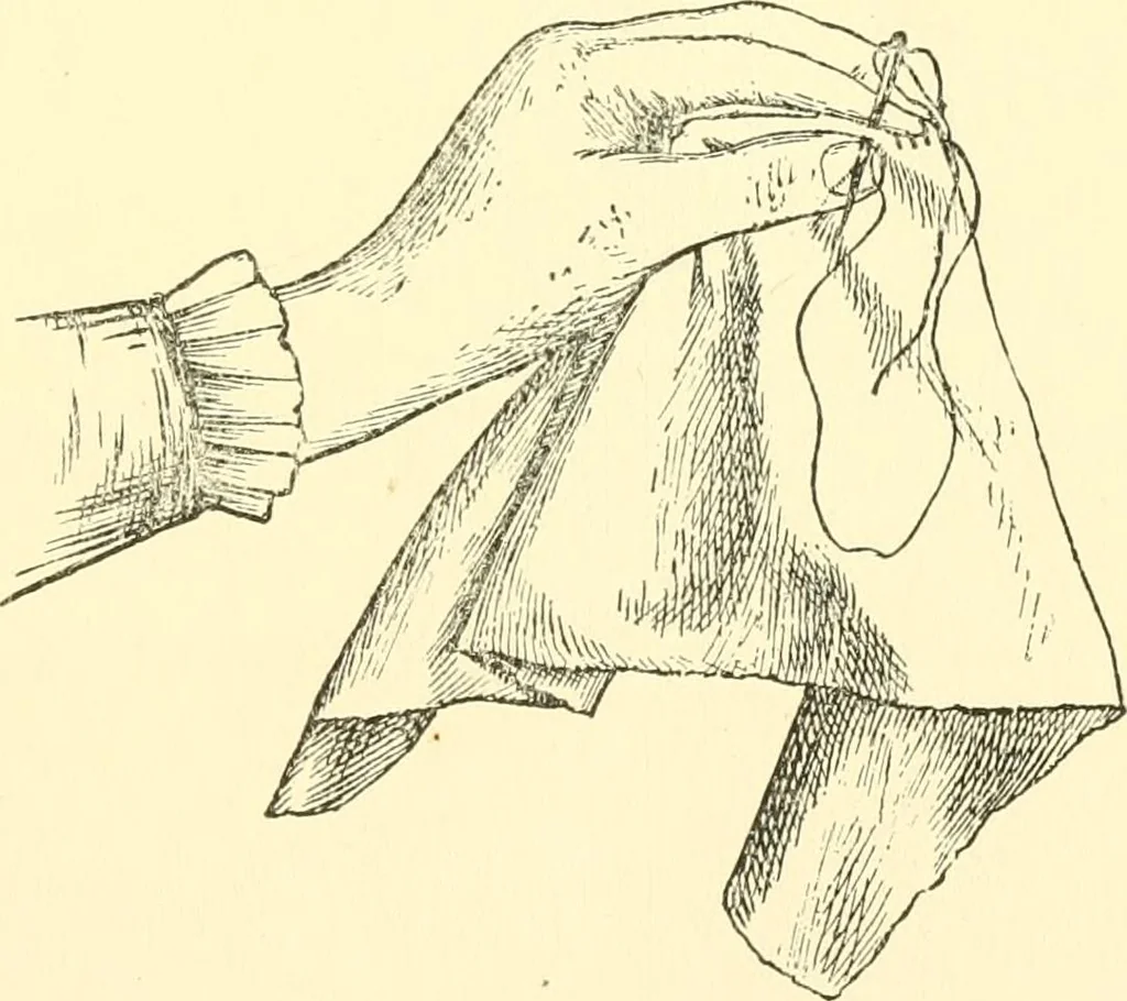 An illustration from School needlework; a book written for the beginner of any age and in any school, 1922, leaf 32