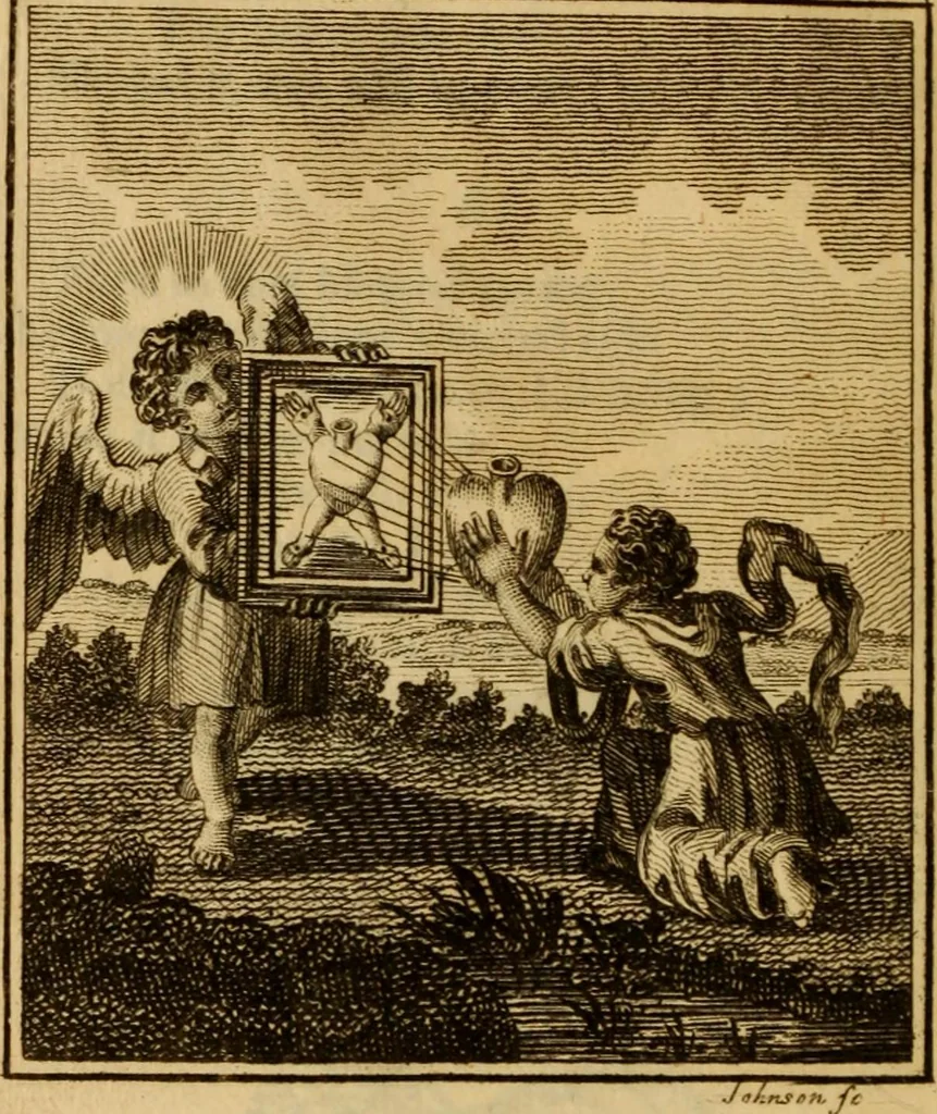 An illustration from The school of the heart : or, The heart of itself gone away from God, brought back again to him, and instructed by him, 1808, leaf 103