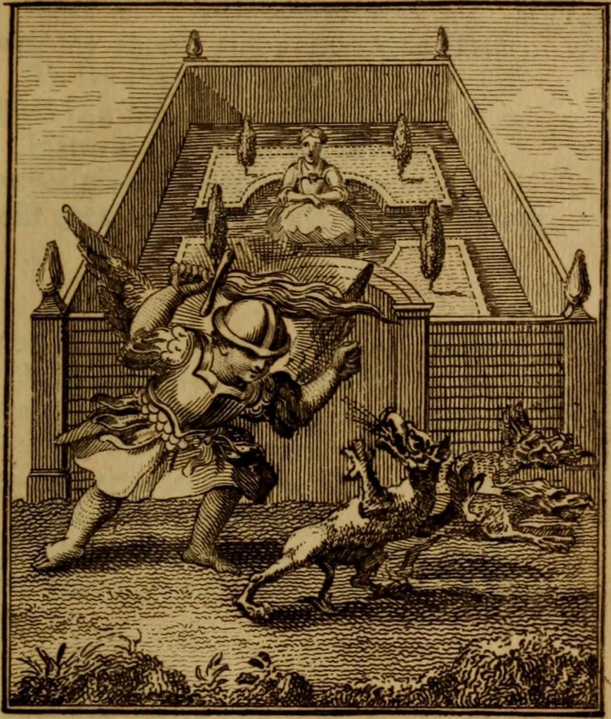 An illustration from The school of the heart : or, The heart of itself gone away from God, brought back again to him, and instructed by him, 1808, leaf 166