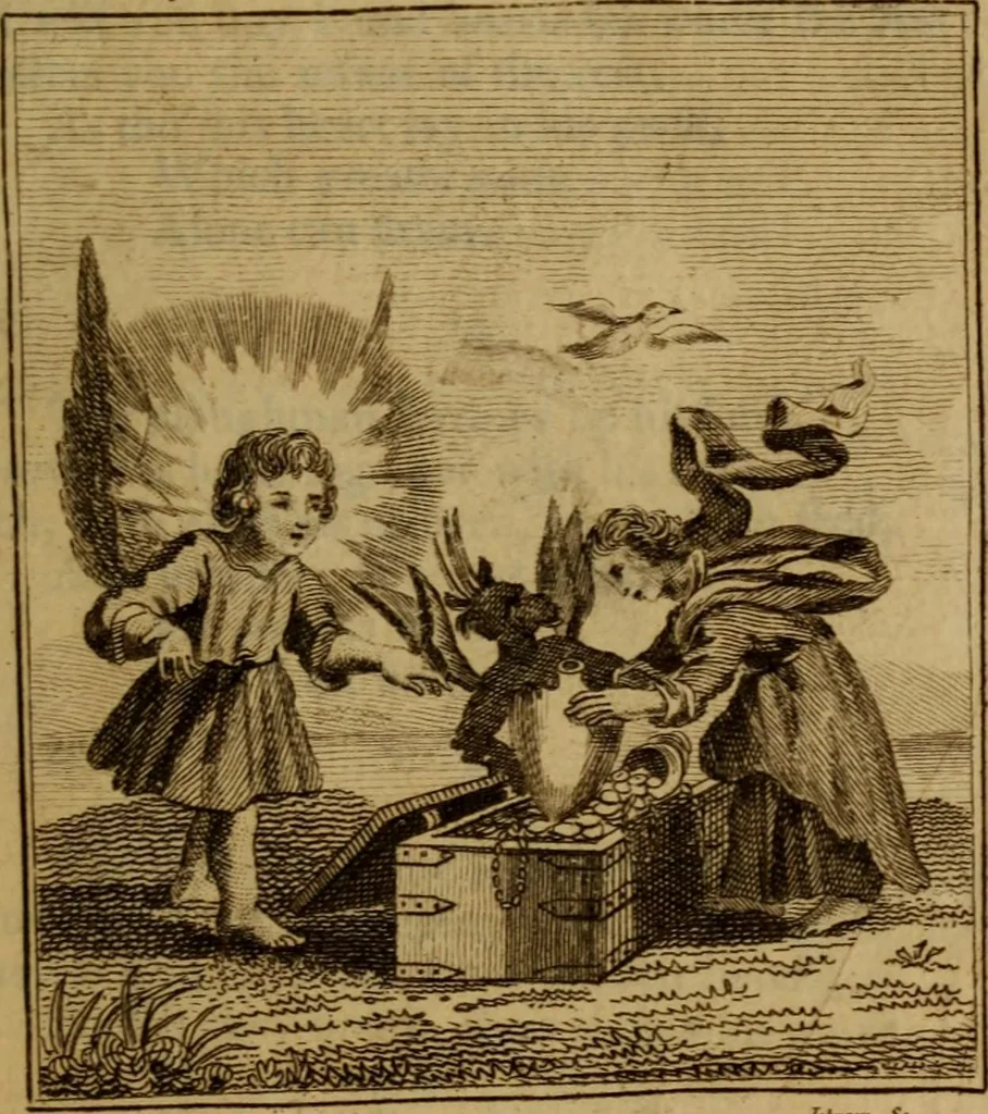 An illustration from The school of the heart : or, The heart of itself gone away from God, brought back again to him, and instructed by him, 1808, leaf 48