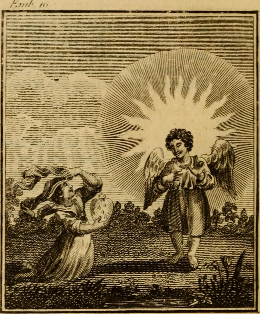 An illustration from The school of the heart : or, The heart of itself gone away from God, brought back again to him, and instructed by him, 1808, leaf 93