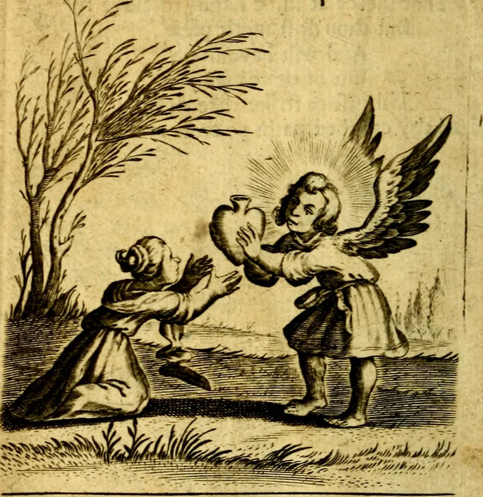 An illustration from The school of the heart; or, The heart of it self gone away from God brought back again to him, and instructed by him. In 47. emblems, 1676, leaf 101