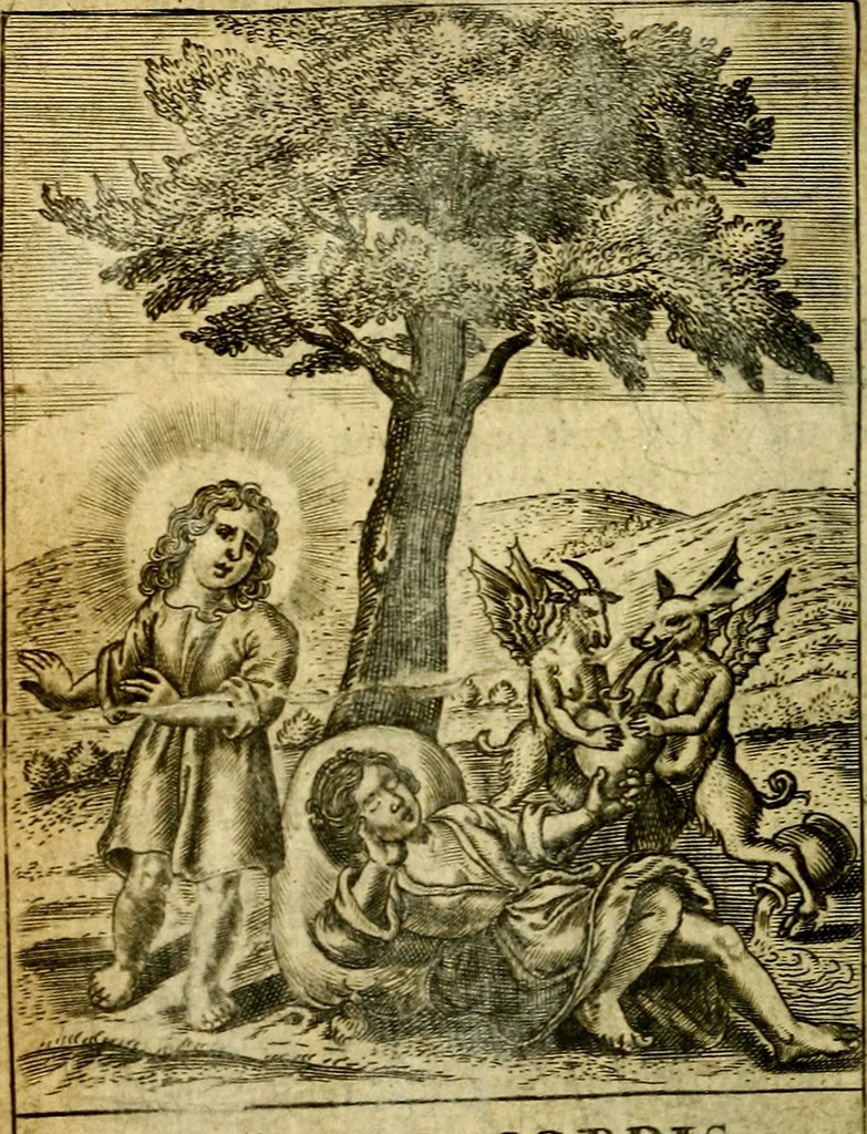 An illustration from The school of the heart; or, The heart of it self gone away from God brought back again to him, and instructed by him. In 47. emblems, 1676, leaf 13