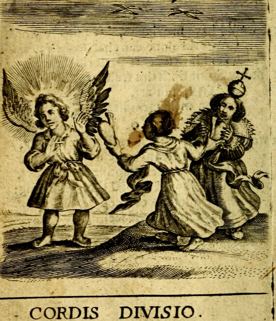 An illustration from The school of the heart; or, The heart of it self gone away from God brought back again to him, and instructed by him. In 47. emblems, 1676, leaf 41
