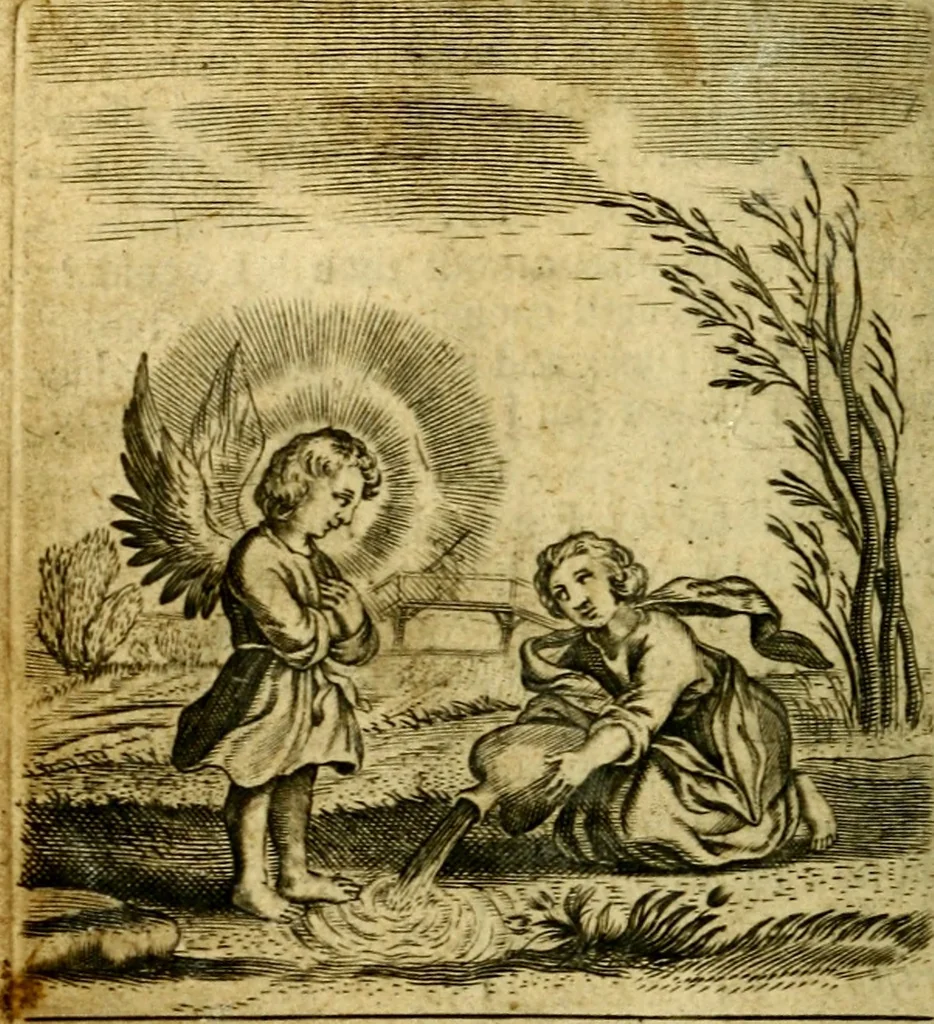 An illustration from The school of the heart; or, The heart of it self gone away from God brought back again to him, and instructed by him. In 47. emblems, 1676, leaf 53