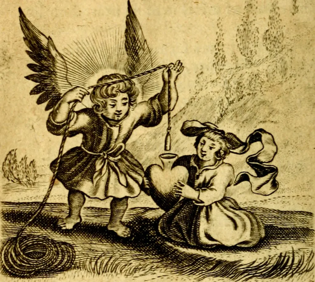 An illustration from The school of the heart; or, The heart of it self gone away from God brought back again to him, and instructed by him. In 47. emblems, 1676, leaf 93