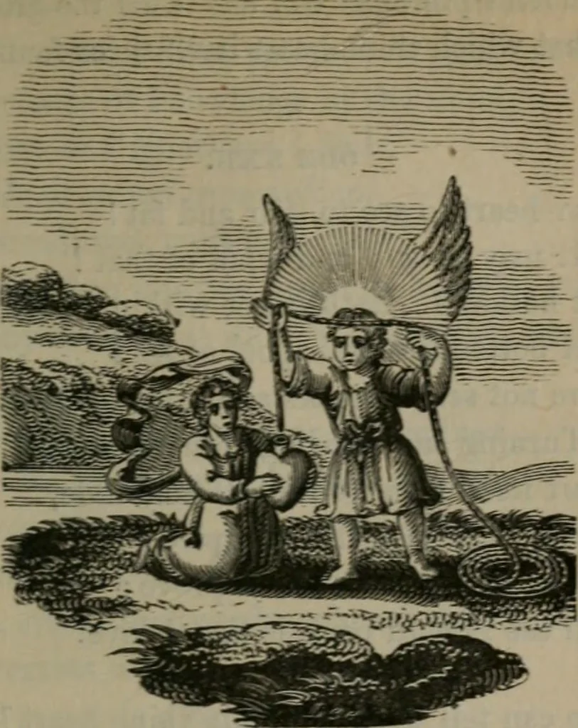 An illustration from The school of the heart : or, The heart of itself gone away from God, brought back again to Him; and instructed by Him. With The learning of the heart; and Hieroglyphics of the life of man., 1845, leaf 102