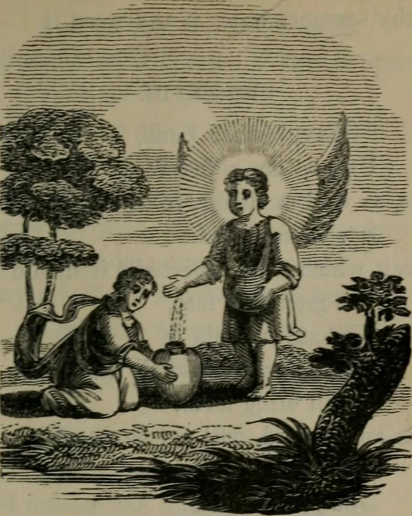An illustration from The school of the heart : or, The heart of itself gone away from God, brought back again to Him; and instructed by Him. With The learning of the heart; and Hieroglyphics of the life of man., 1845, leaf 126