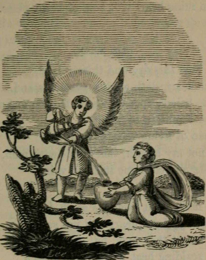 An illustration from The school of the heart : or, The heart of itself gone away from God, brought back again to Him; and instructed by Him. With The learning of the heart; and Hieroglyphics of the life of man., 1845, leaf 130