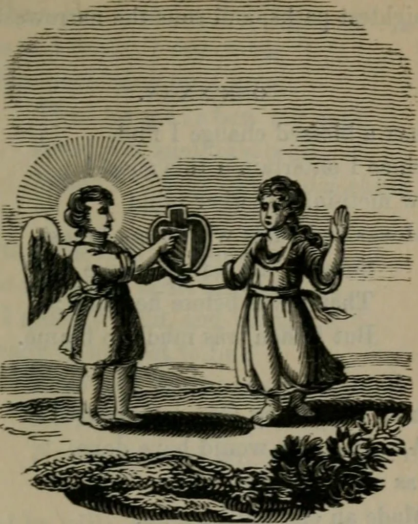 An illustration from The school of the heart : or, The heart of itself gone away from God, brought back again to Him; and instructed by Him. With The learning of the heart; and Hieroglyphics of the life of man., 1845, leaf 154