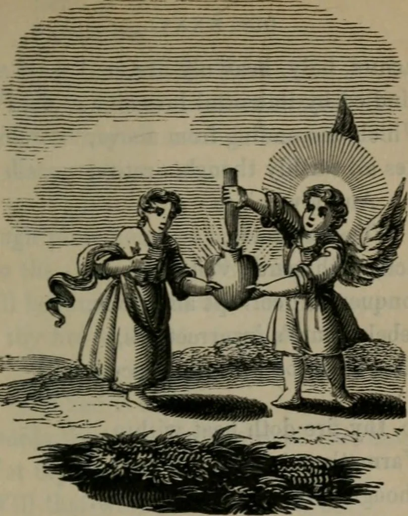 An illustration from The school of the heart : or, The heart of itself gone away from God, brought back again to Him; and instructed by Him. With The learning of the heart; and Hieroglyphics of the life of man., 1845, leaf 158