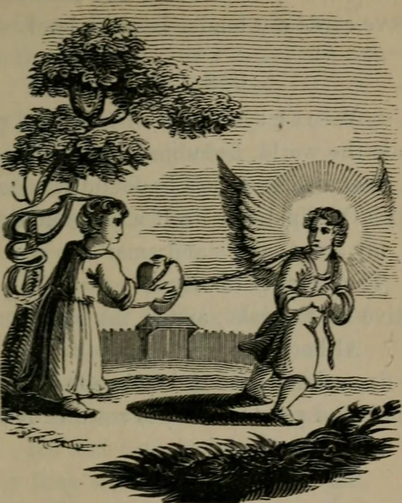 An illustration from The school of the heart : or, The heart of itself gone away from God, brought back again to Him; and instructed by Him. With The learning of the heart; and Hieroglyphics of the life of man., 1845, leaf 182
