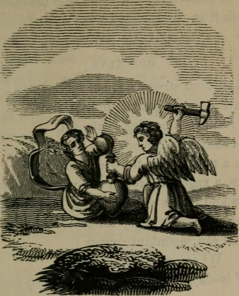An illustration from The school of the heart : or, The heart of itself gone away from God, brought back again to Him; and instructed by Him. With The learning of the heart; and Hieroglyphics of the life of man., 1845, leaf 198