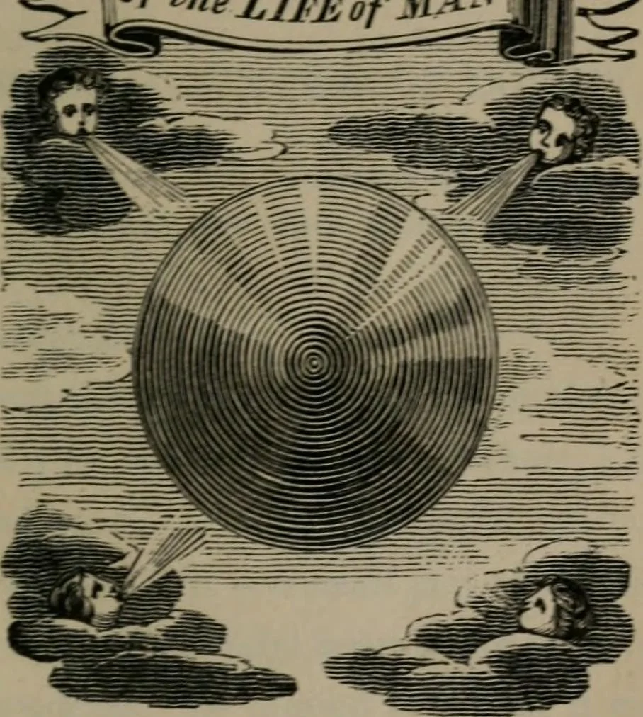 An illustration from The school of the heart : or, The heart of itself gone away from God, brought back again to Him; and instructed by Him. With The learning of the heart; and Hieroglyphics of the life of man., 1845, leaf 214