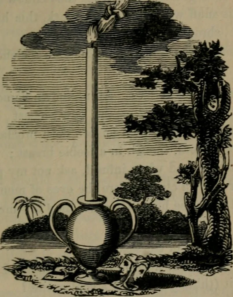 An illustration from The school of the heart : or, The heart of itself gone away from God, brought back again to Him; and instructed by Him. With The learning of the heart; and Hieroglyphics of the life of man., 1845, leaf 222