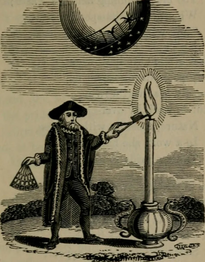 An illustration from The school of the heart : or, The heart of itself gone away from God, brought back again to Him; and instructed by Him. With The learning of the heart; and Hieroglyphics of the life of man., 1845, leaf 230