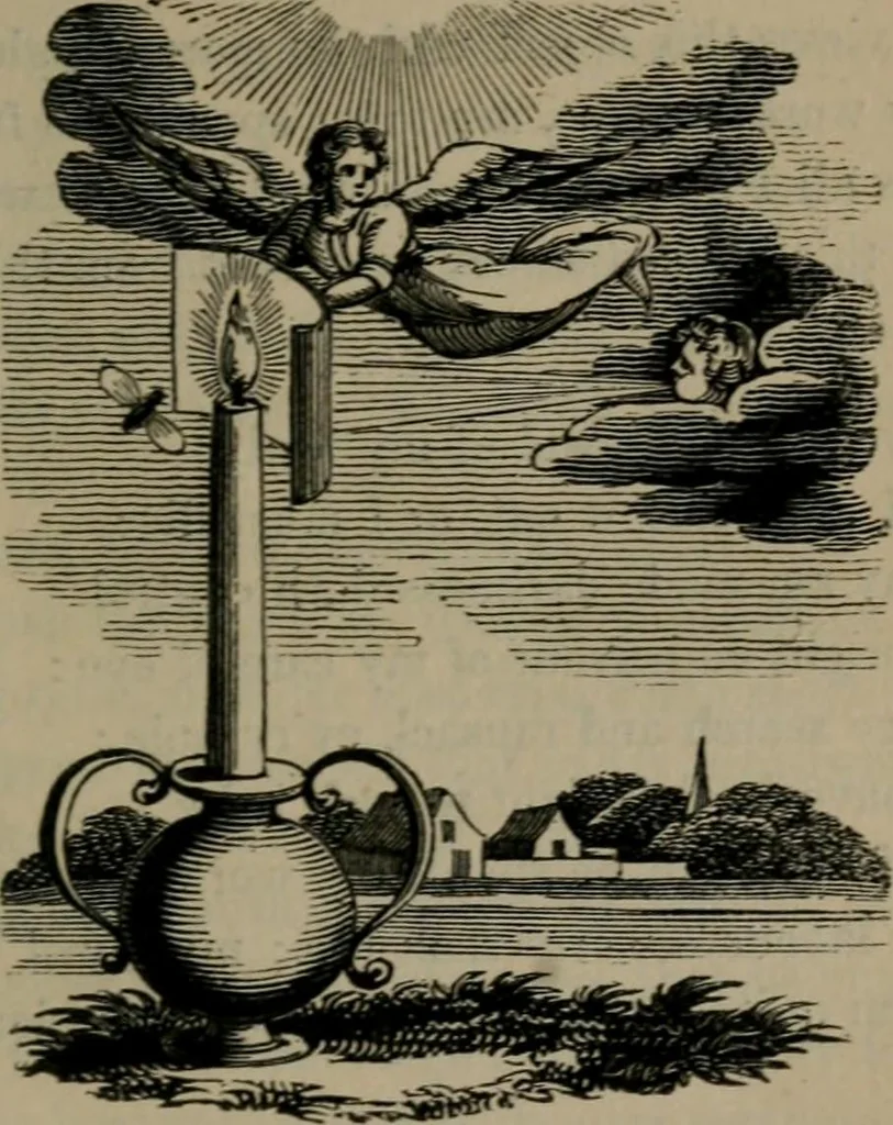 An illustration from The school of the heart : or, The heart of itself gone away from God, brought back again to Him; and instructed by Him. With The learning of the heart; and Hieroglyphics of the life of man., 1845, leaf 234