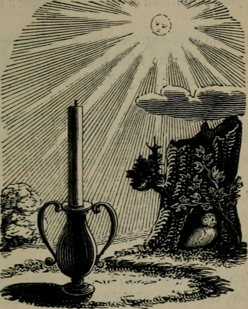 An illustration from The school of the heart : or, The heart of itself gone away from God, brought back again to Him; and instructed by Him. With The learning of the heart; and Hieroglyphics of the life of man., 1845, leaf 242