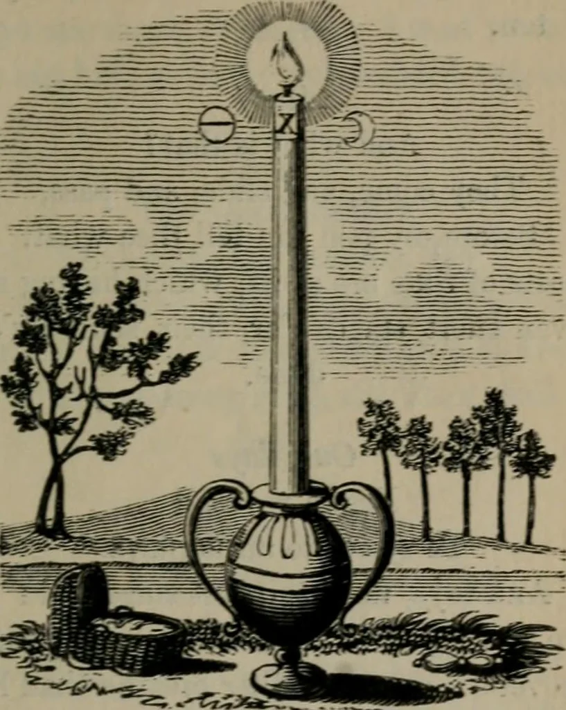 An illustration from The school of the heart : or, The heart of itself gone away from God, brought back again to Him; and instructed by Him. With The learning of the heart; and Hieroglyphics of the life of man., 1845, leaf 250
