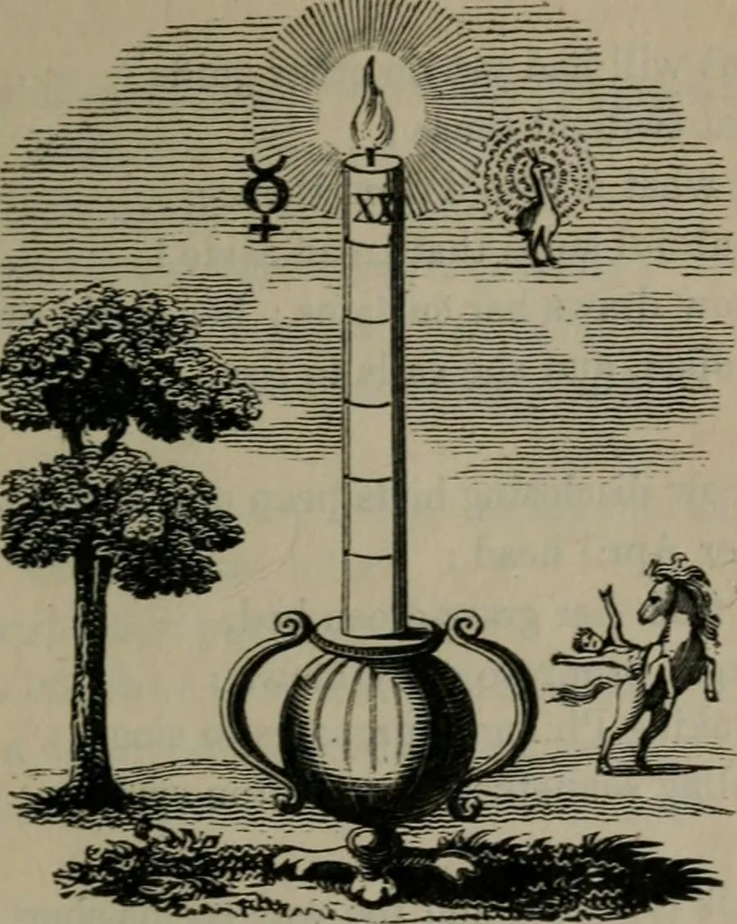 An illustration from The school of the heart : or, The heart of itself gone away from God, brought back again to Him; and instructed by Him. With The learning of the heart; and Hieroglyphics of the life of man., 1845, leaf 254